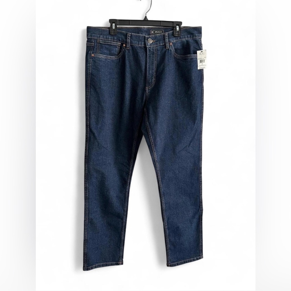 RVCA Men's Deep Indigo Straight Fit Jeans